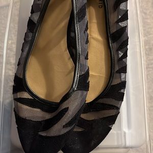 COPY - Pink Zebra print mesh flats size 13 Torrid also in Black